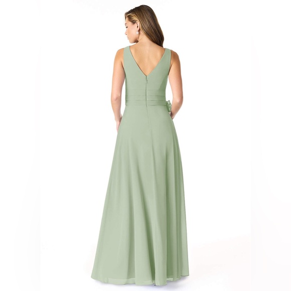 Azazie Bianca Dress - Color: Dusty Sage - Picture 2 of 6